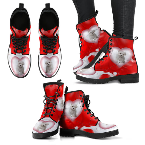 Valentine's Day SpecialMaltese Dog Print Boots For Women