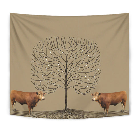Amazing Gelbvieh Cattle (Cow) Print Tapestry