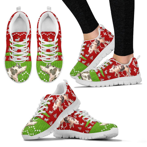 Pietrain Print Christmas Running Shoes For Women