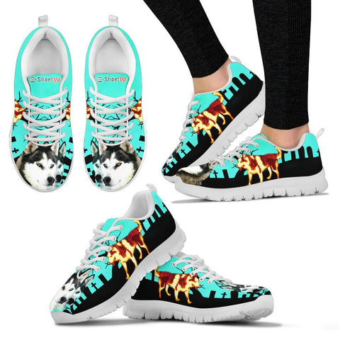 Siberian Husky HalloweenRunning Shoes For Women And Kids