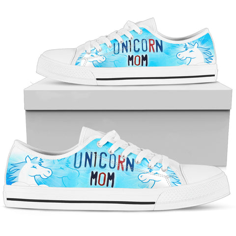 Unicorn Mom Print Low Top Canvas Shoes for Women