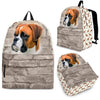 Boxer Dog Print Backpack Express Shipping