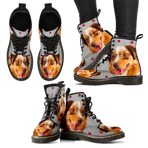 Miniature American Shepherd Print Boots For WomenExpress Shipping