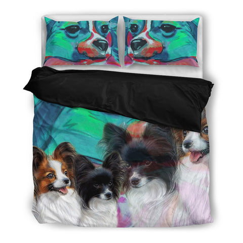 Lovely Papillon Dog Print Bedding Set