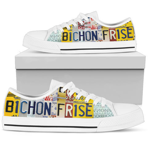 Amazing Bichon Frise Mom Print Low Top Canvas Shoes For Women