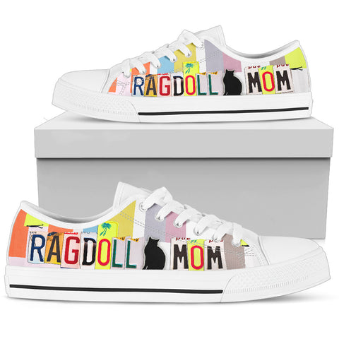 Ragdoll Mom Print Low Top Canvas Shoes for Women