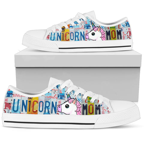 Cute Unicorn Print Low Top Canvas Shoes For Women