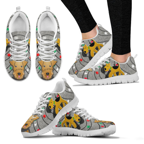Airedale Terrier Print Christmas Running Shoes For Women