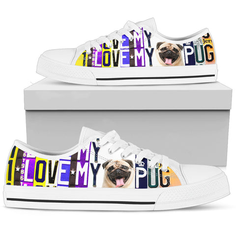 Women's Low Top Canvas Shoes For Pug Lovers