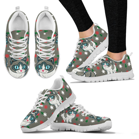 Ragdoll Cat Christmas Print Running Shoes For Women