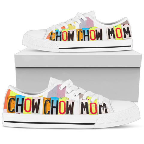 Chow Chow Mom Print Low Top Canvas Shoes For Women