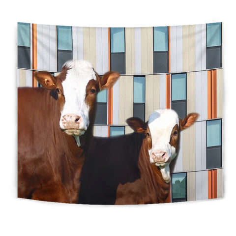 Simmental Cattle (Cow) Print Tapestry