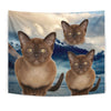 Burmese Cat Print Tapestry