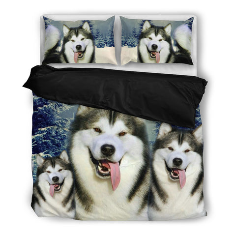 Laughing Alaskan Malamute Print Bedding Set