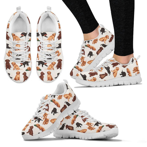 Labrador In Tricolor Pattern Print Sneakers For Women Express Shipping