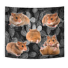 Djungarian Hamster On Black Print Tapestry