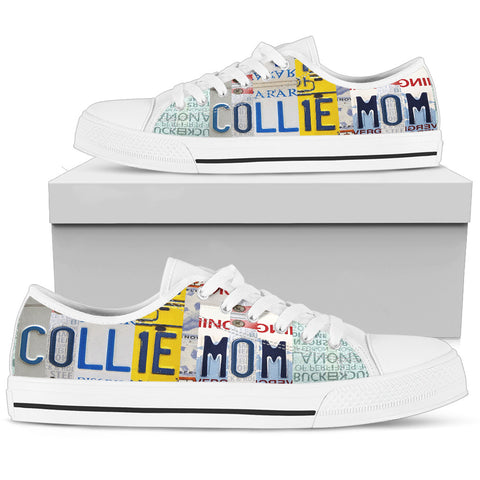 Amazing Collie Mom Print Low Top Canvas Shoes For Women