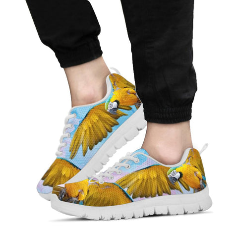 Blue-and-Yellow Macaw Print Running Shoes