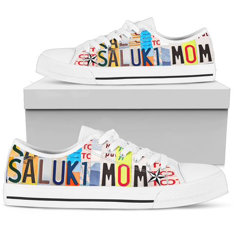 Lovely Saluki Mom Print Low Top Canvas Shoes For Women