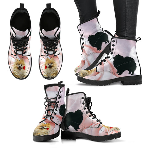 Valentine's Day Special Pomeranian Print Boots For Women