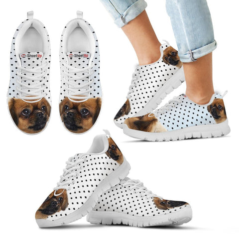 Tibetan Spaniel Black Dots Print Running Shoes For Kids