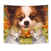 Cute Papillon Dog Print Tapestry