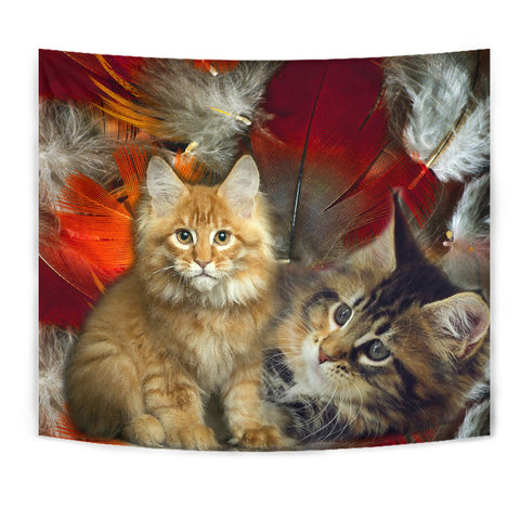 Maine Coon Cat Print Tapestry