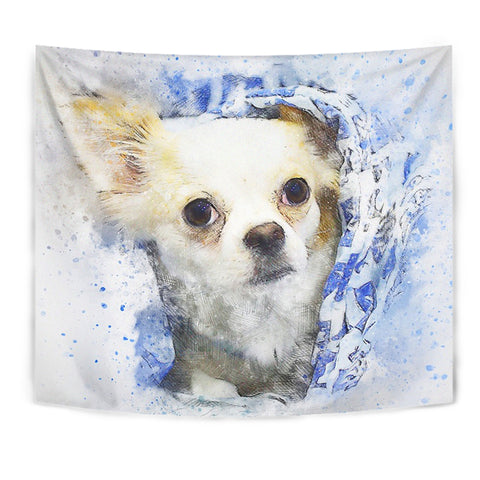 Chihuahua Dog Watercolor Art Print Tapestry