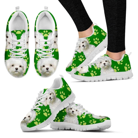 Paws Print Maltese (Black/White) Running Shoes For WomenExpress Delivery