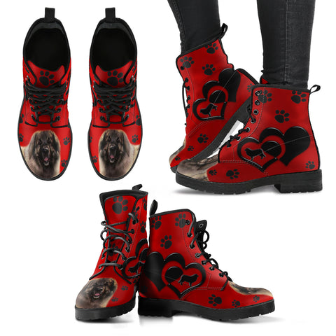 Valentine's Day SpecialLeonberger Dog Red Print Boots For Women