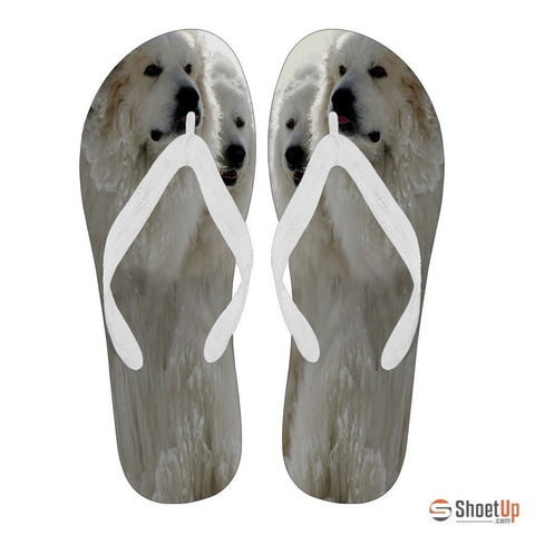Great Pyrenees Print Flip Flops For Men Limited Edition