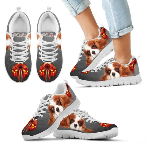 Cavalier King Charles Spaniel Halloween Print Sneakers For Kids