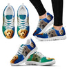 Beautiful Goldendoodle Print Sneakers For Women (White/ Black)