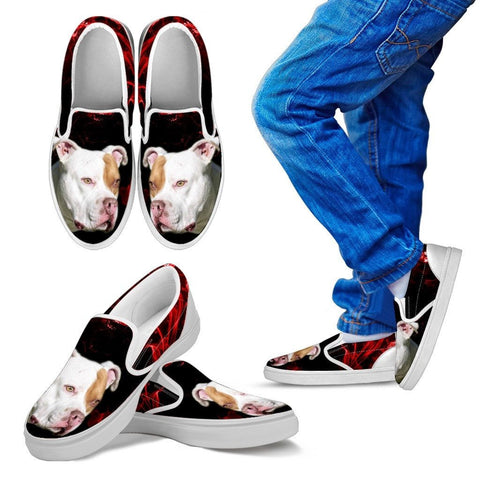 Pit Bull Terrier Print Slip Ons For Kids Express Shipping