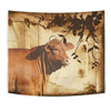 Amazing Red Brangus Cattle Print Tapestry