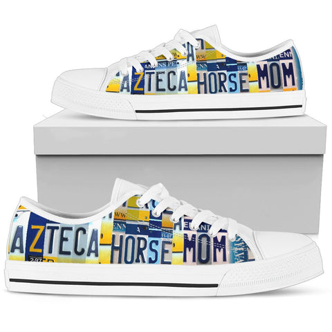 Azteca horse Mom Print Low Top Canvas Shoes For Women