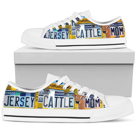 Jersey cattle Mom Print Low Top Canvas Shoes for Women