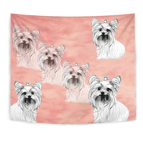 Yorkshire Terrier Dog Sketch Print Tapestry