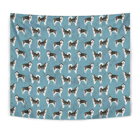 Alaskan Malamute Dog Pattern Print Tapestry