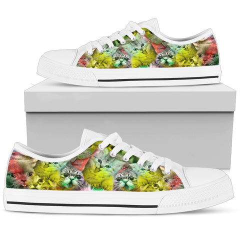 Cute Cats Print Low Top Canvas Shoes For Women