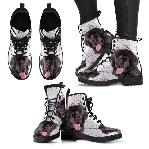 Cute Newfoundland Dog Print Boots For Women