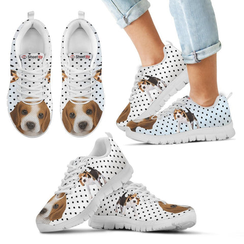 Beagle Dog Black Dots Print Running Shoes For Kids