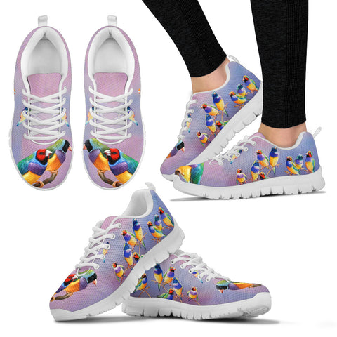 Gouldian Finch (Rainbow Finch) Bird Christmas Running Shoes For Women