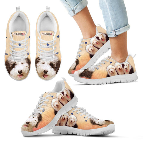 Cute Old English Sheepdog Print Running Shoes For Kids
