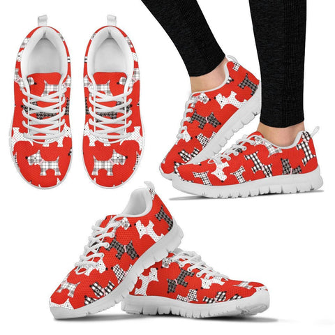 Scottish Terrier Pattern Print Sneakers For Women Express Shipping