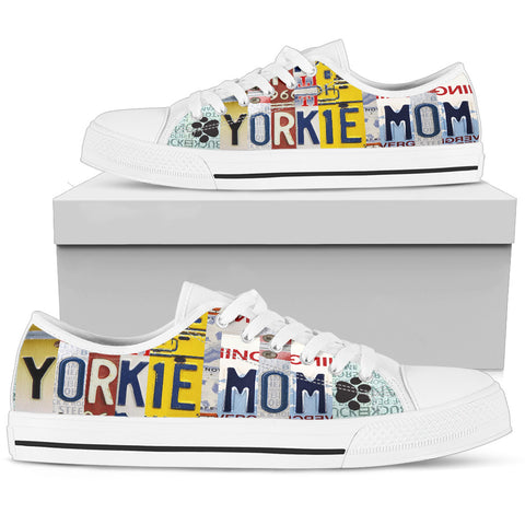 Lovely Yorkie Mom Print Low Top Canvas Shoes For Women