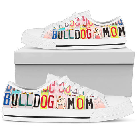 Bulldog Mom Print Low Top Canvas Shoes for Women