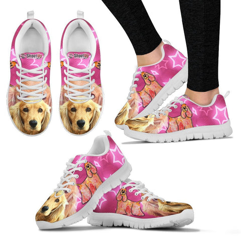 Cocker Spaniel On Pink Print Running Shoes For Women