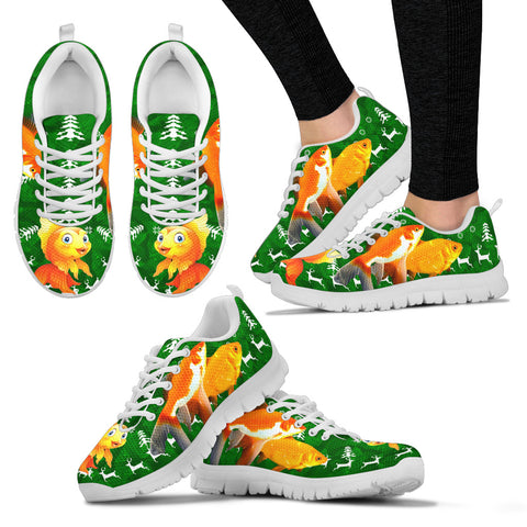 Amazing Goldfish Print Christmas Running Shoes For Women