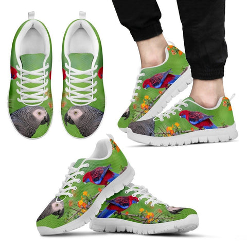 African Grey Parrot Print Running Shoes For Men